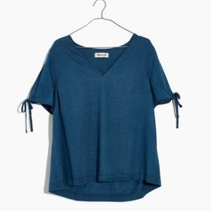 Indigo Tie-Sleeve Top